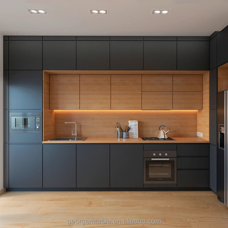 European Cabinets High Quality Custom Modern Design Apartment Project Uv Lacquered Cabinets