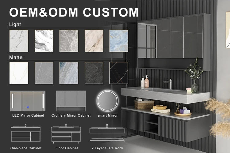 Bathroom Sink Cabinet Wall Cabinet Bathroom Vanity Set Hotel 2 Drawers Waterproof Modern Luxury Rectangle Unit Cabinet