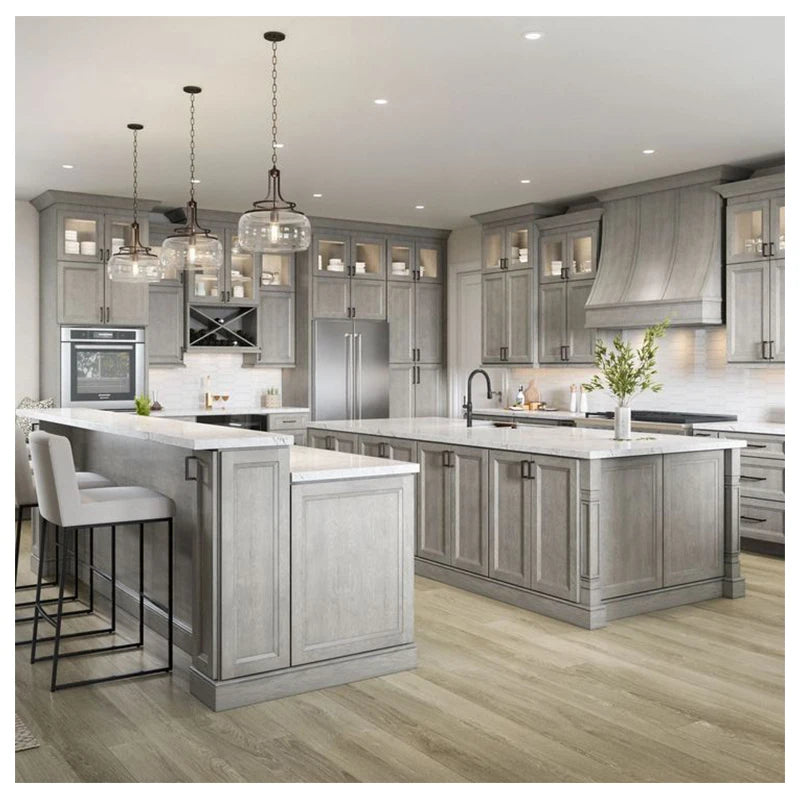 Kitchen cabinet Modern design luxury solid wood wood kitchen furniture cabinets light color