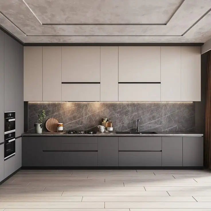 Kitchen cabinet Matte Grey Kitchen Modular Custom Furniture Design Modern Smart Kitchen Cabinets