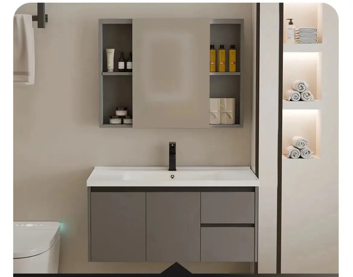 aluminum bathroom cabinet Modern Separate Design Bathroom Vanity Wholesale Style Wall Mounted Bathroom Vanity Washbasin Bathroom Cabinet