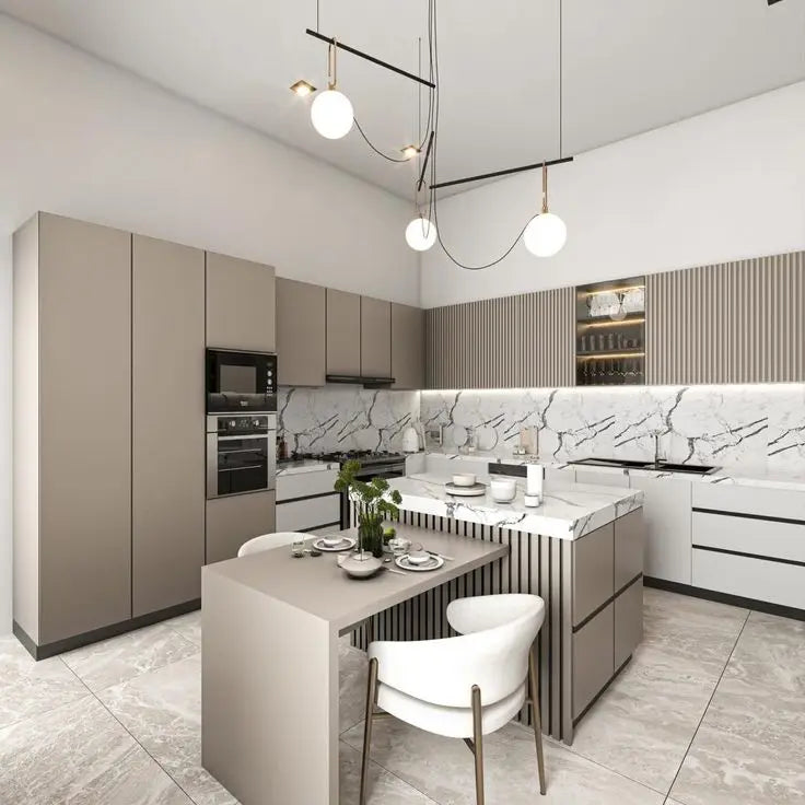 Kitchen cabinet Modern Design Custom Luxury Kitchen Furniture Plywood Cabinet Set with Island Cabinet