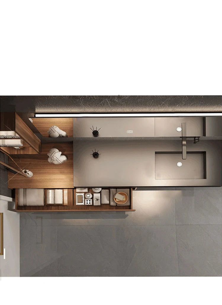 Customized Black Sink Modern Hot Design Bathroom Vanity with Storage Cabinet Wholesale