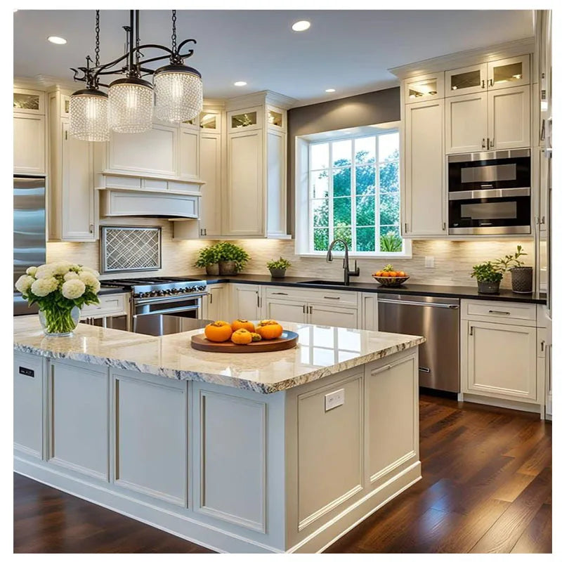 Kitchen cabinet Modern design luxury solid wood wood kitchen furniture cabinets light color