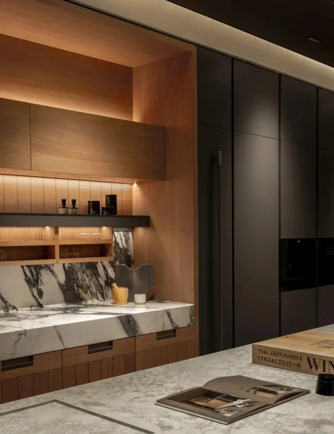 Kitchen cabinet Modern Hands-Free Plywood Cabinets Set Design Luxury White L-Shaped Wooden Cabinets