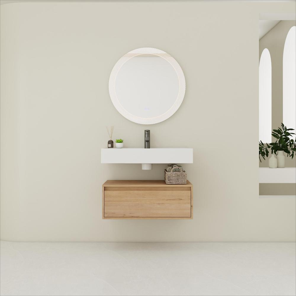 60" Bathroom Cabinet,Soft Close Drawer,Float Mounting Design (Only Vanity, Without Sink)