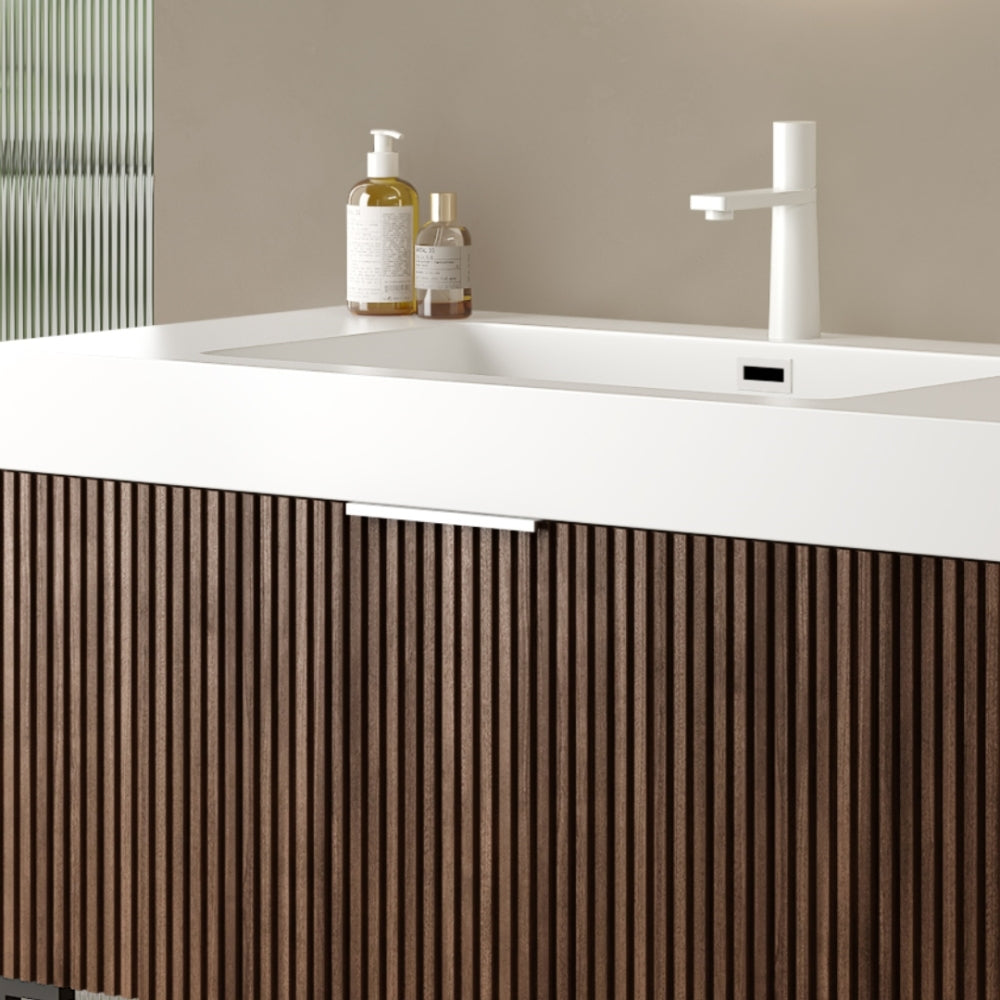 30" Integrated Rectangular Undermount Basin without Drain and Faucet, White