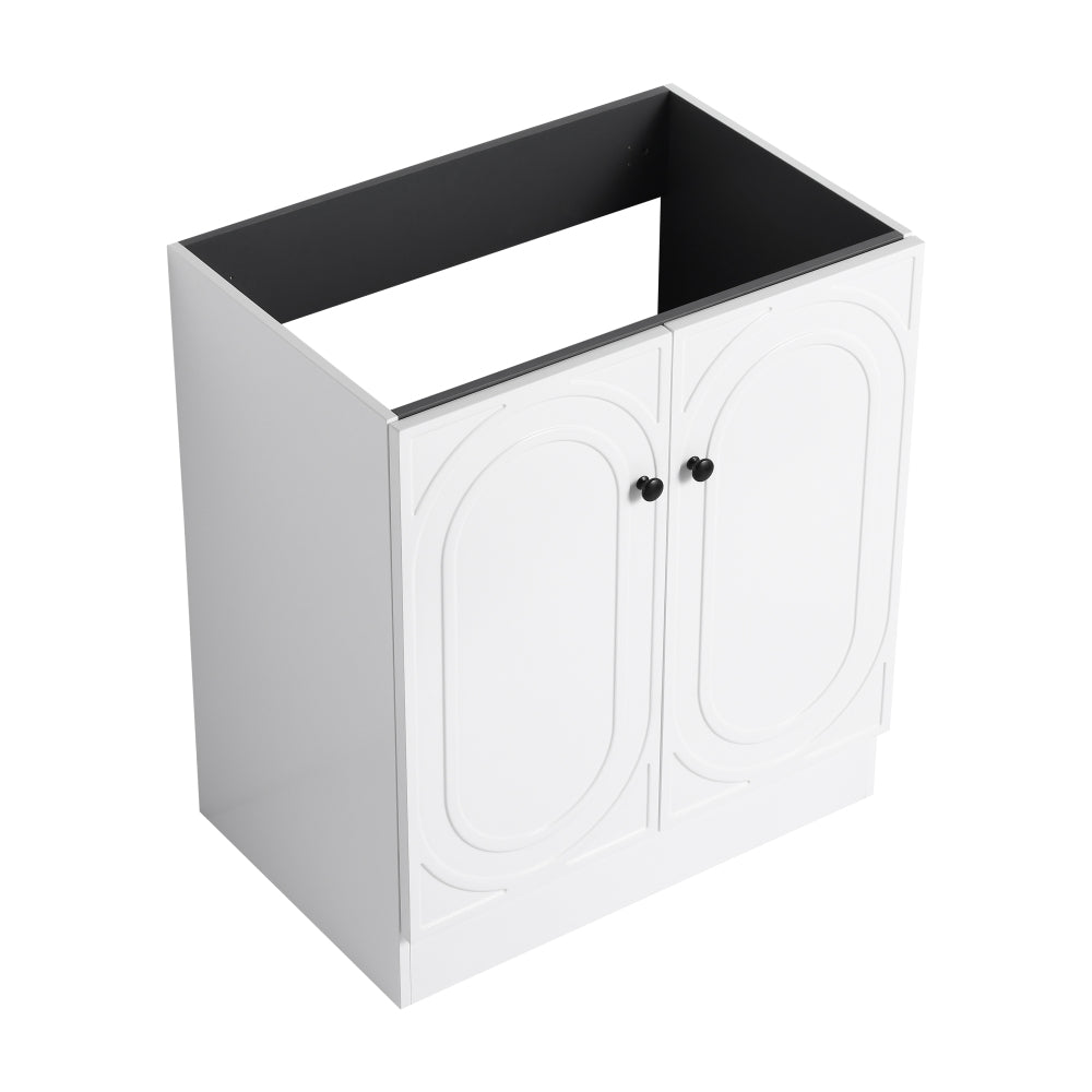 36" Freestanding Bathroom Vanity with White Resin Sink & 2 Soft-Close Cabinet Doors (KD-Packing)