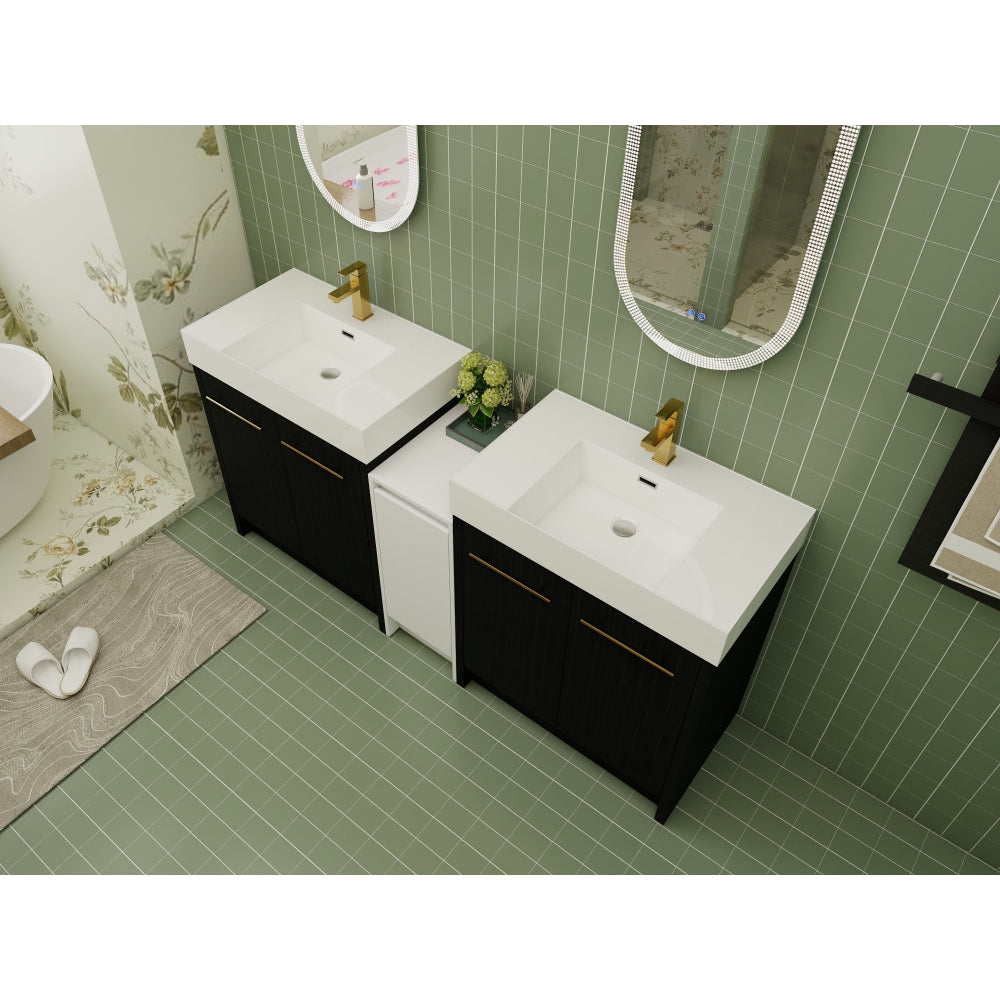 72 Inch Freestanding Bathroom Vanity with Resin Sink and a Storage Cabinets, With Soft Closing Door, 09230*2+0312 Combination Cabinet, KD-Package