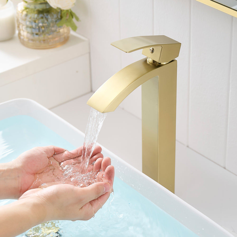 Brushed Nickel Bathroom Faucet,Faucet for Bathroom Sink, Single Hole Bathroom Faucet Modern Single Handle Vanity Basin Faucet
