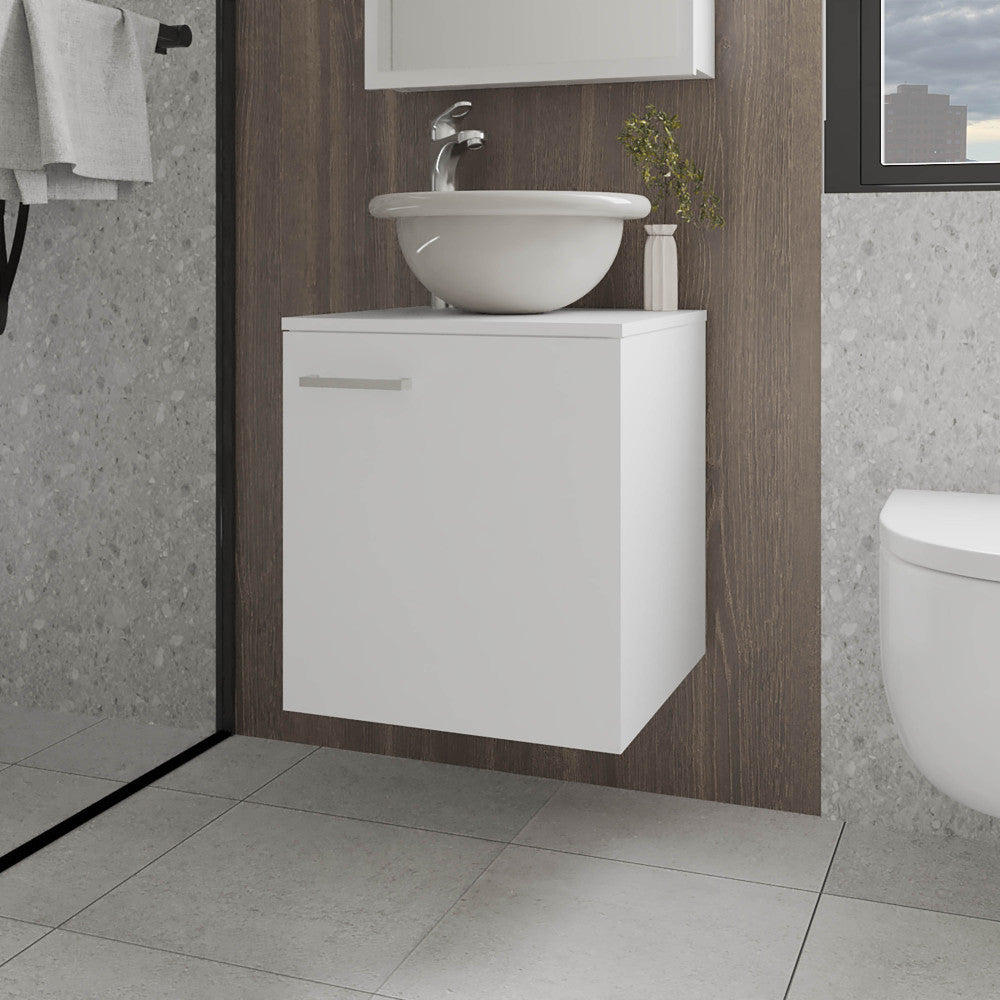 FM FURNITURE Pirtleville Bathroom Vanity with Integrated Sink and Faucet, White