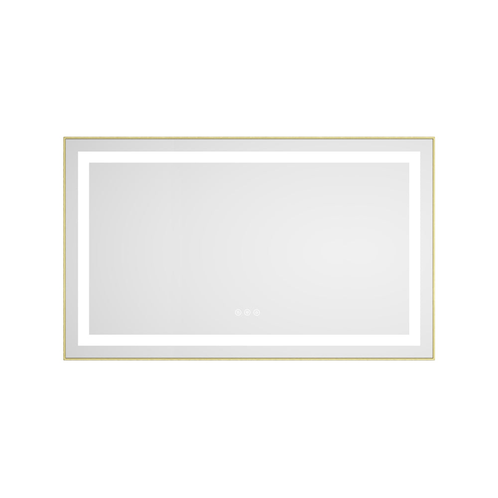 40" x 24" Inch LED Bathroom Mirror with Front and Backlight, Wall Mounted Vanity Mirror with Aluminum Frame, Anti-Fog, Memory, 3 Colors, Stepless Dimmable