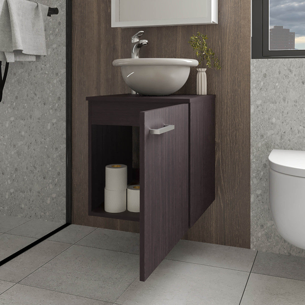 FM FURNITURE Pirtleville Bathroom Vanity with Integrated Sink and Faucet, Wengue