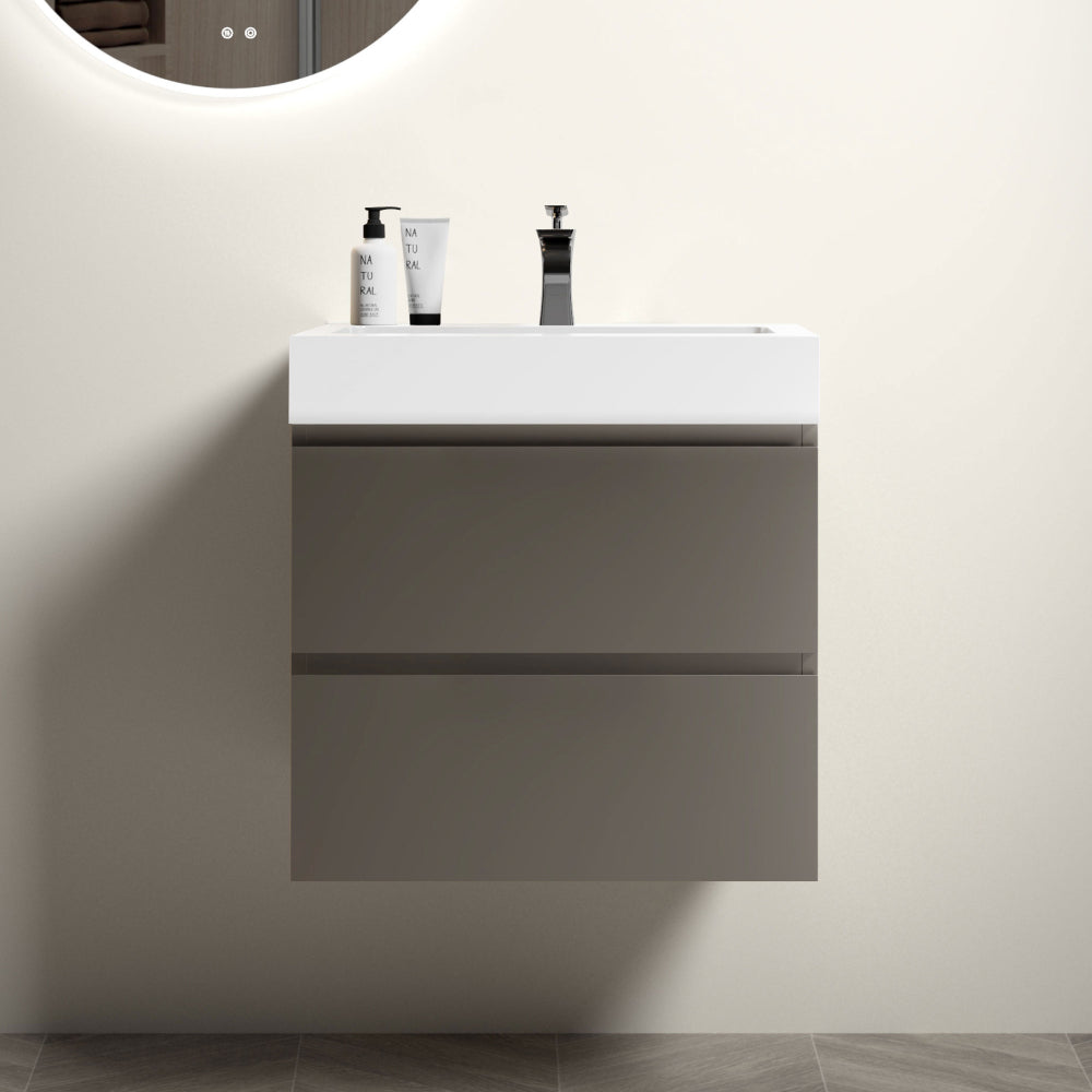 U040-Alice24-106 Alice 24" Natural Oak Bathroom Vanity with Sink, Large Storage Wall Mounted Floating Bathroom Vanity for Modern Bathroom, Pre-assembled