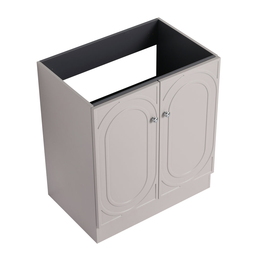 36" Freestanding Bathroom Vanity with White Resin Sink & 2 Soft-Close Cabinet Doors (KD-Packing)