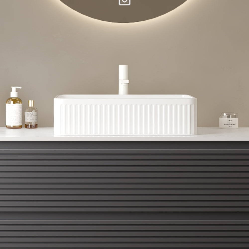 20inch Bathroom Vessel Sink without Cabinet, White Ceramic Basin