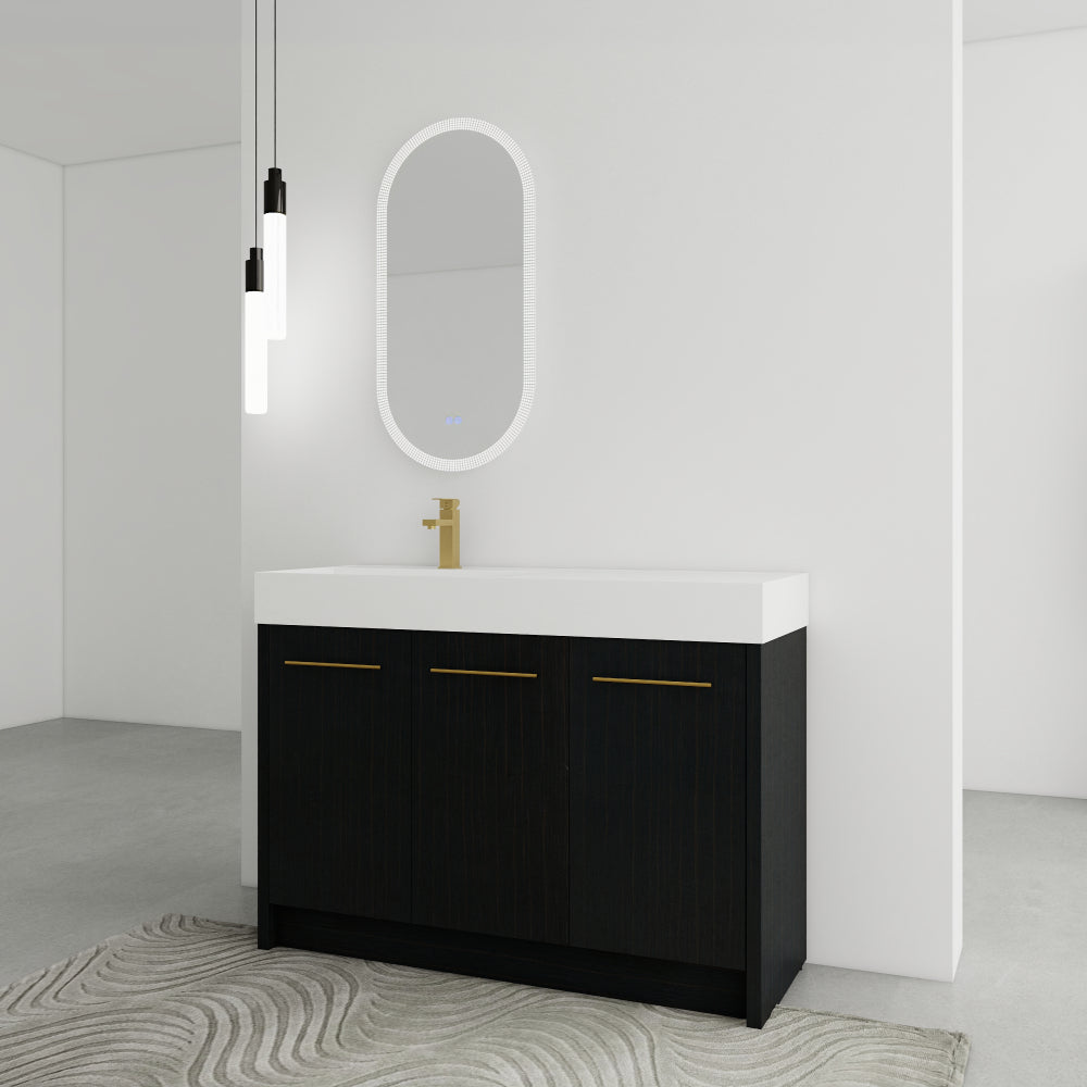 48 Inch Freestanding Bathroom Vanity with Resin Sink, With Soft Closing Door, KD-Package