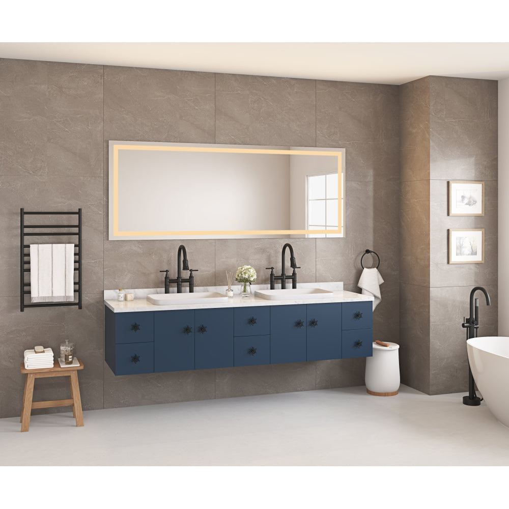 36 x 20 Inch LED Bathroom Mirror with Front and Backlight, Wall Mounted Vanity Mirror, Anti-Fog, Memory, 3 Colors, Stepless Dimmable