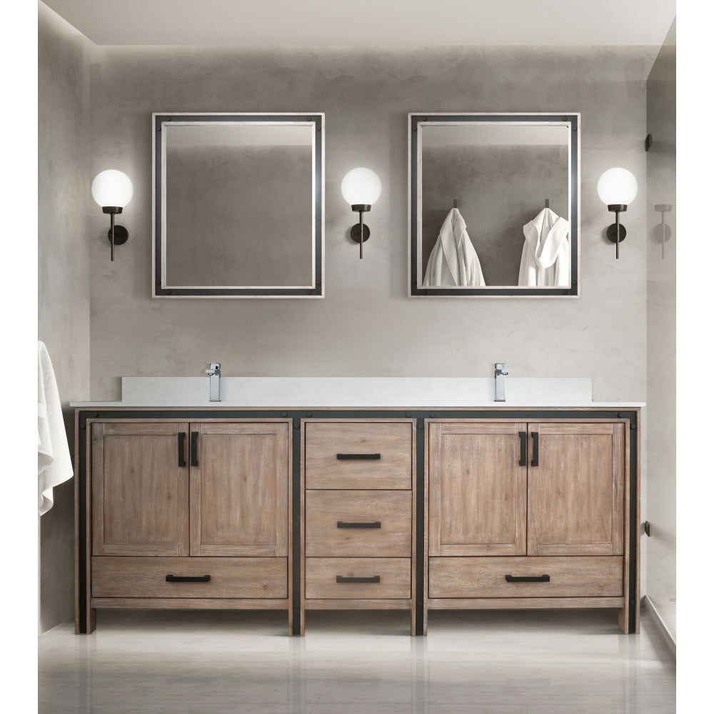Dark Grey Double Bath Vanity 84 in. W x 22 in. D, Cultured Marble Top and Faucet Set