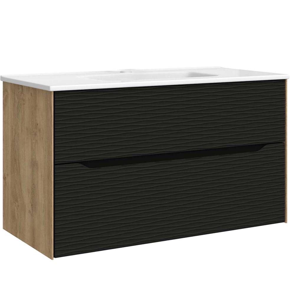 DAX Sahara Vanity Cabinet 40" Oak / Matt Black w/ Onix Basin