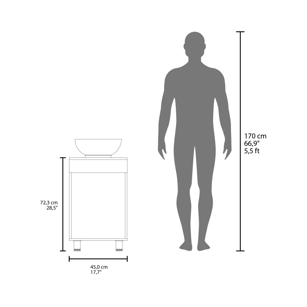 FM FURNITRE Loli Bathroom Vanity with Integrated Sink and Faucet, Wengue