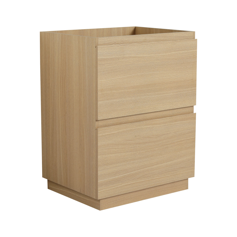 24" Bathroom Vanity with Double drawer, Freestanding Bathroom Cabinet,Engineering Wood,Oak(Only Vanity Without Top)