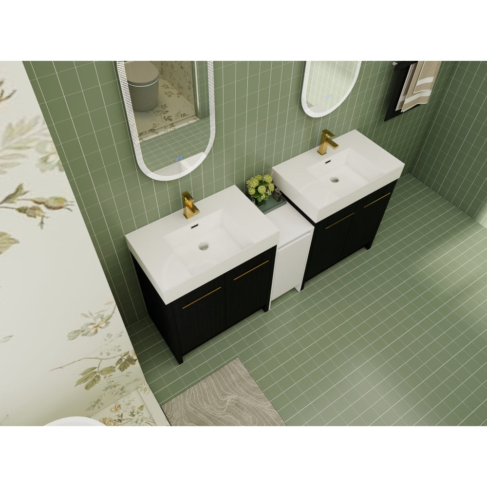 72 Inch Freestanding Bathroom Vanity with Resin Sink and a Storage Cabinets, With Soft Closing Door, 09230*2+0312 Combination Cabinet, KD-Package