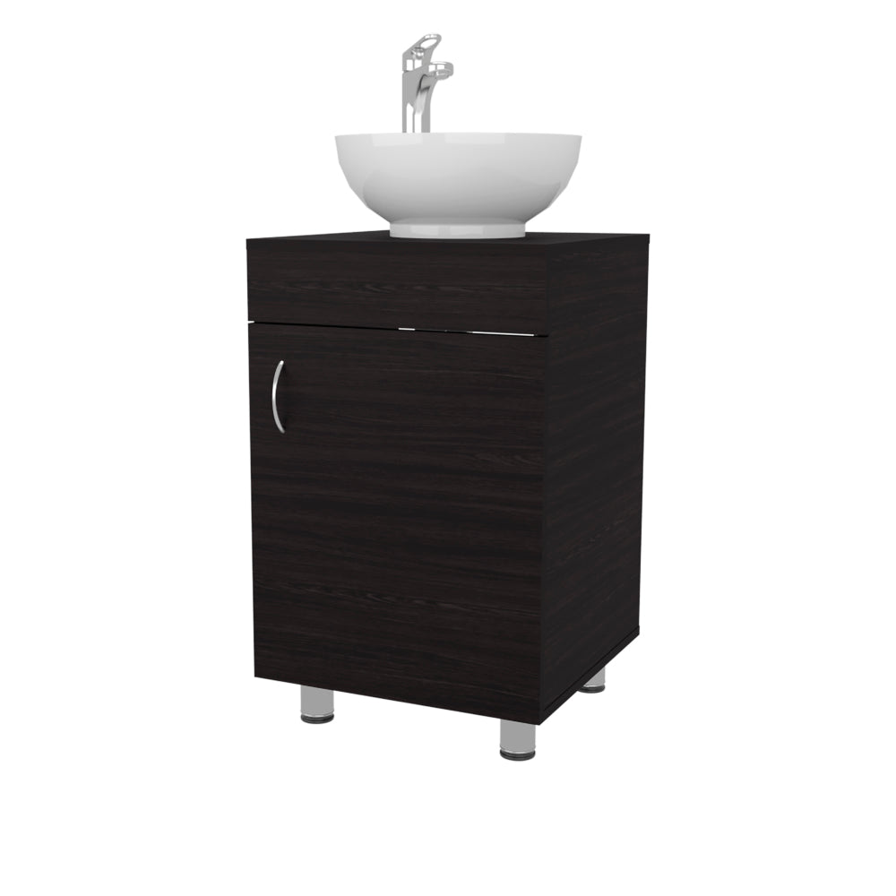 FM FURNITRE Loli Bathroom Vanity with Integrated Sink and Faucet, Wengue