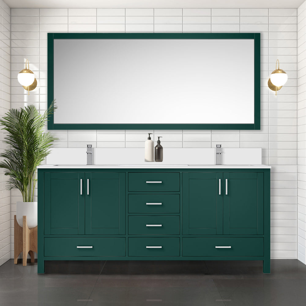Dark Grey Double Bath Vanity 72 in. W x 22 in. D, with Cultured Marble Top
