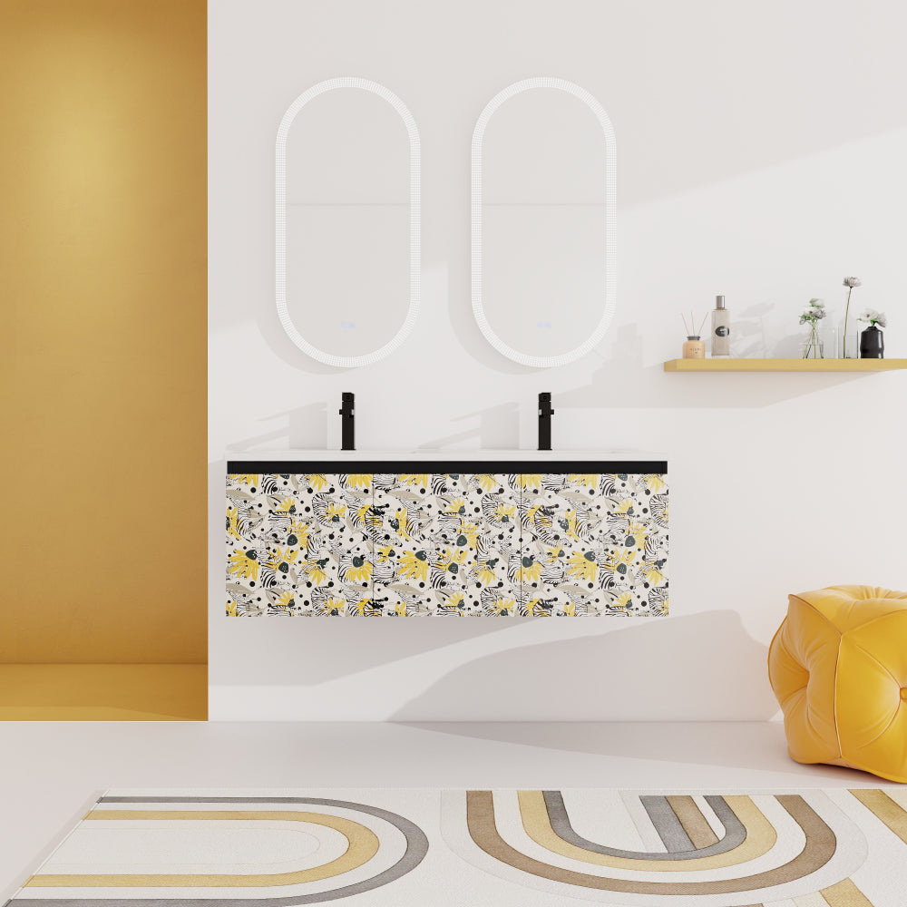 48'' Floating Wall-Mounted Bathroom Vanity & Soft-Close Cabinet Door, KD-Package