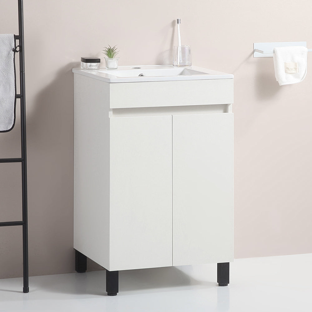 20 "white bathroom cabinet black tripod with ceramic sink
