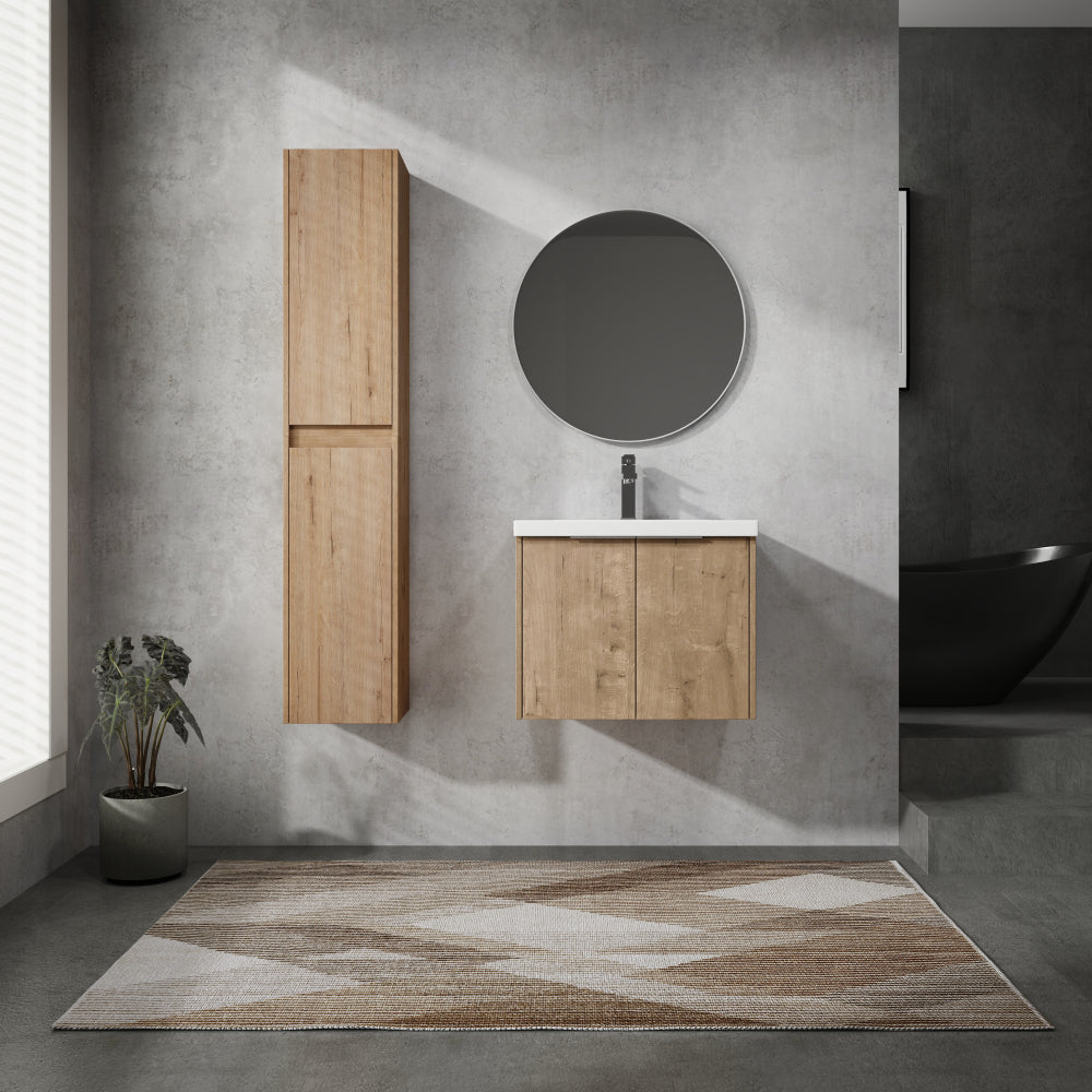 30" Wall-Mounted Bathroom Vanity With Sink and Side Cabinet, Soft Close Doors,00112IMO x 2-00630IMO Combination Cabinet(KD-Packing)
