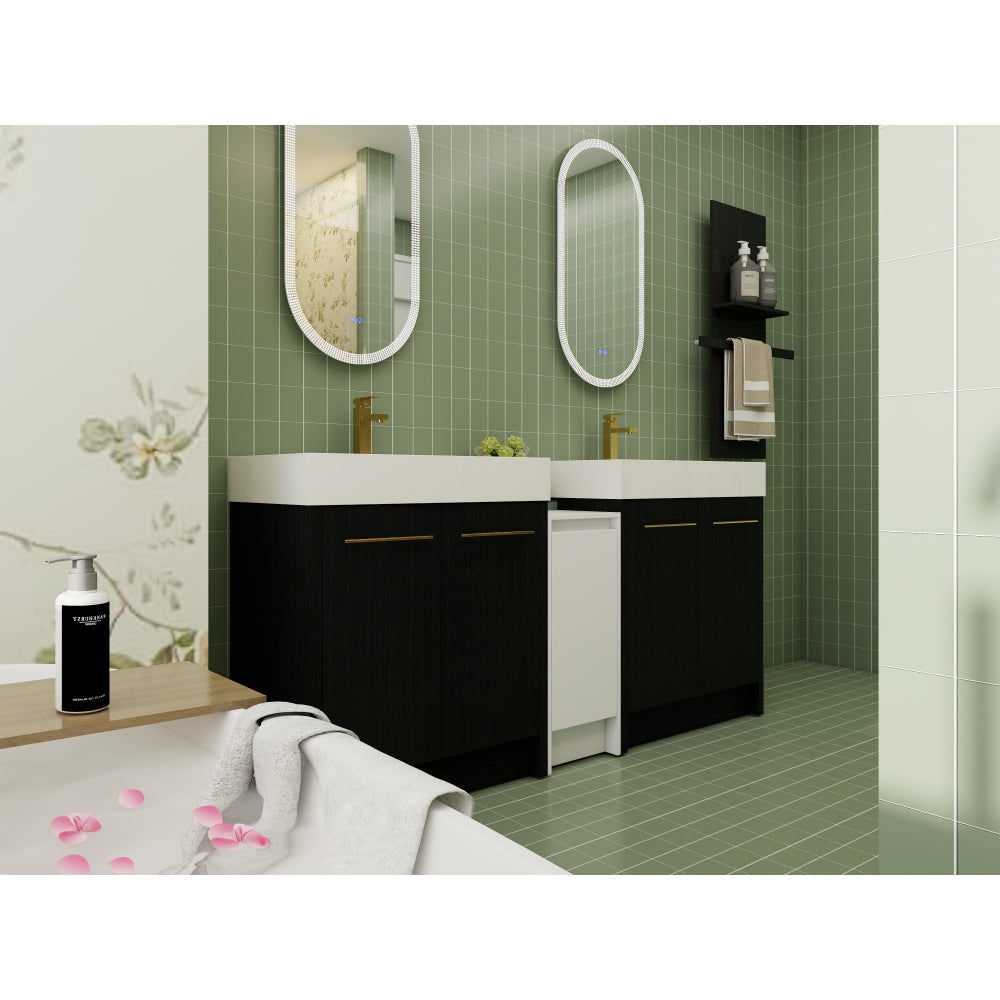 72 Inch Freestanding Bathroom Vanity with Resin Sink and a Storage Cabinets, With Soft Closing Door, 09230*2+0312 Combination Cabinet, KD-Package