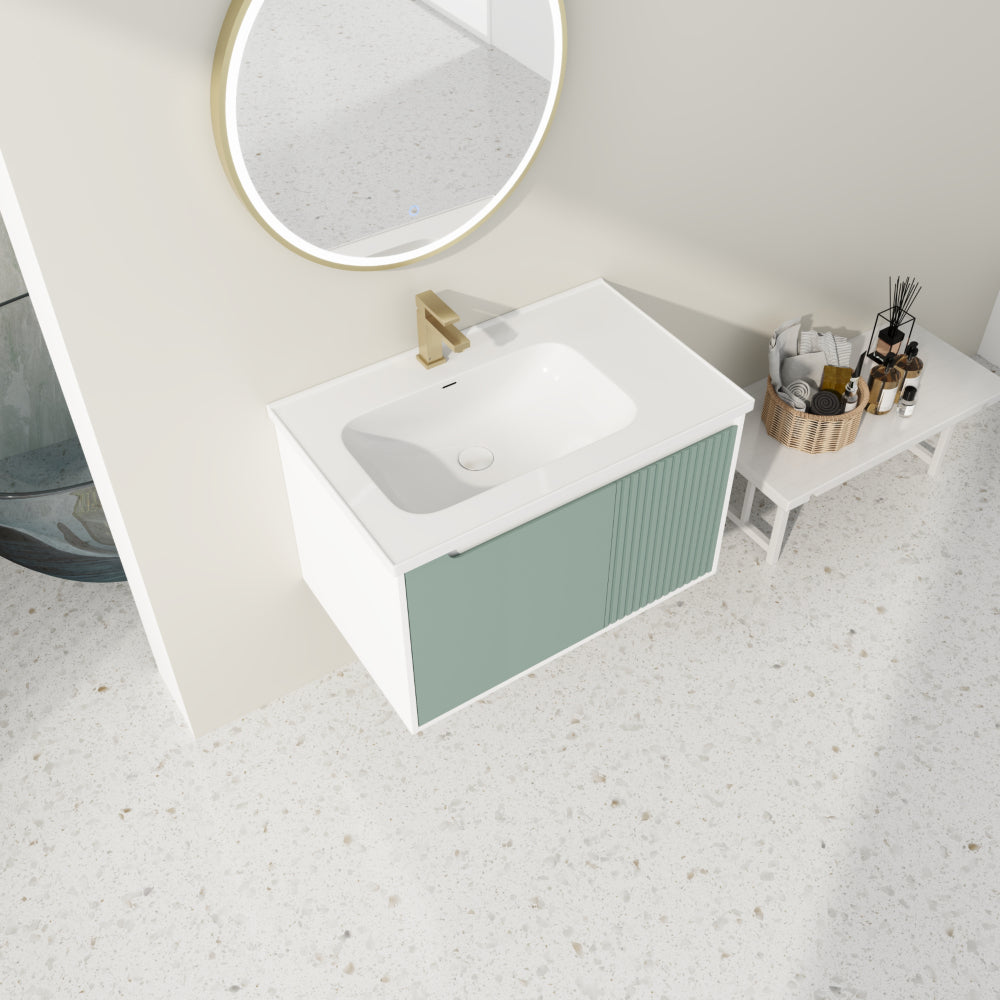 Floating Bathroom Vanity with Sink 32 Inch for Bathroom, Bathroom Vanity with Soft Close Door,