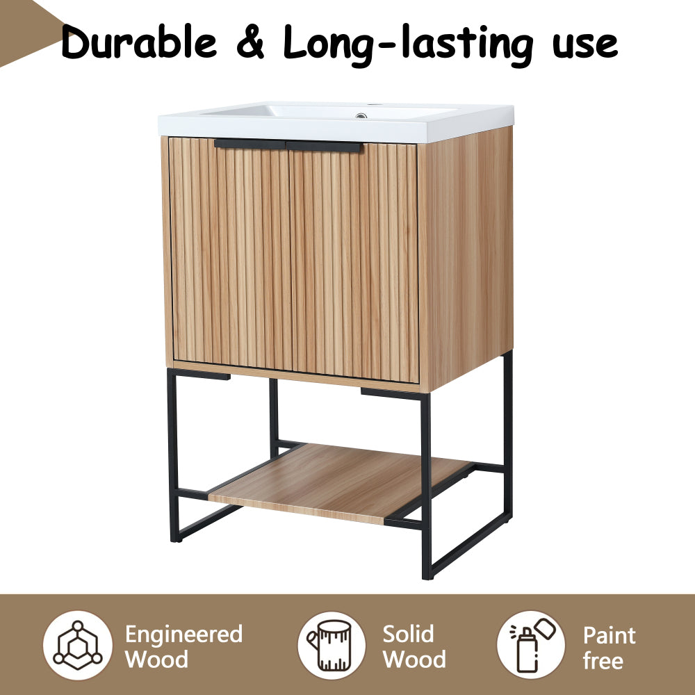 24 Inch Freestanding Bathroom Vanity With Resin Basin BVA01124MP-1,(W99981917)