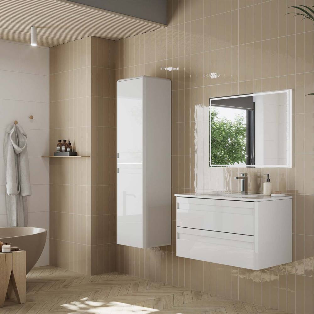 DAX Venice Single Vanity Cabinet 3 Drawers 40" Inches White w/Onix Basin
