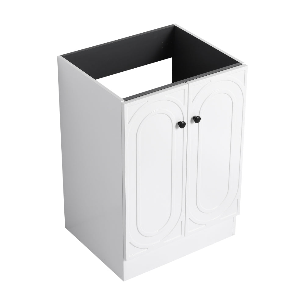 36" Freestanding Bathroom Vanity with White Resin Sink & 2 Soft-Close Cabinet Doors (KD-Packing)