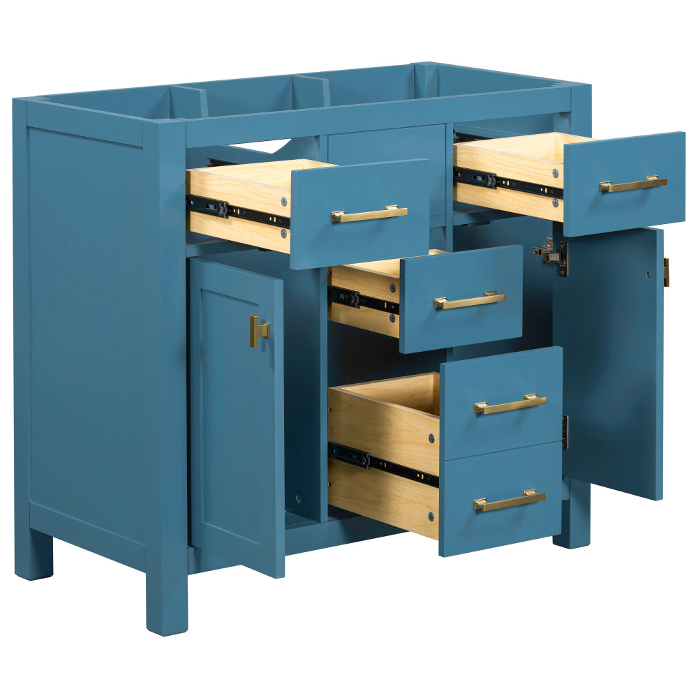 36'' Bathroon Vanity with Resin Sink Combo Set,Modern Freestanding Single Bathroom Cabinet with 4 Drawers & 2 Cabinets,Storage Cabinet for Bathroom, Solid Wood Frame Vanity Set (Same as SW000130AAC)
