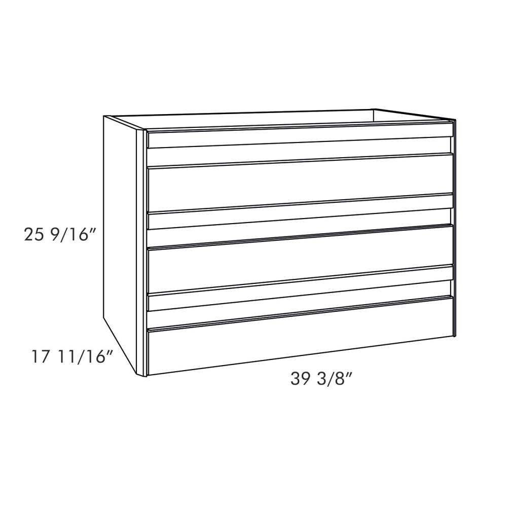 DAX Venice Single Vanity Cabinet 3 Drawers 40" Inches White w/Onix Basin
