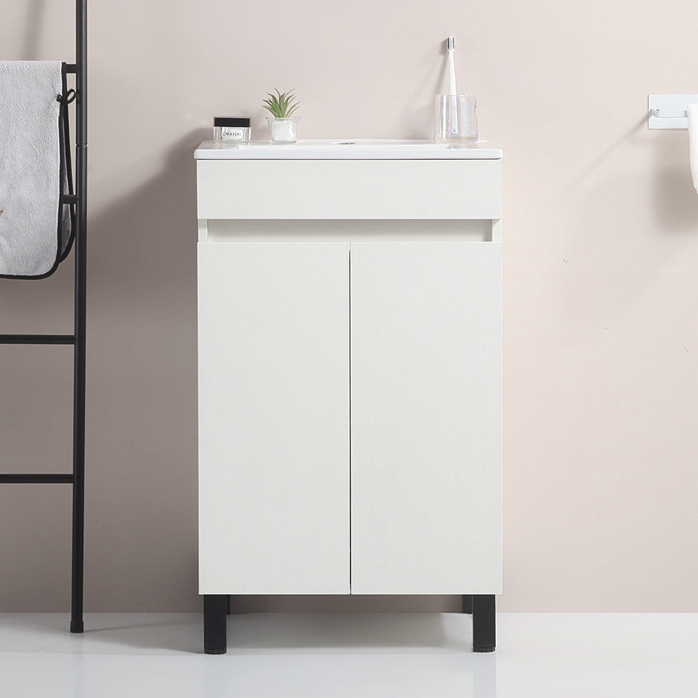 20 "white bathroom cabinet black tripod with ceramic sink