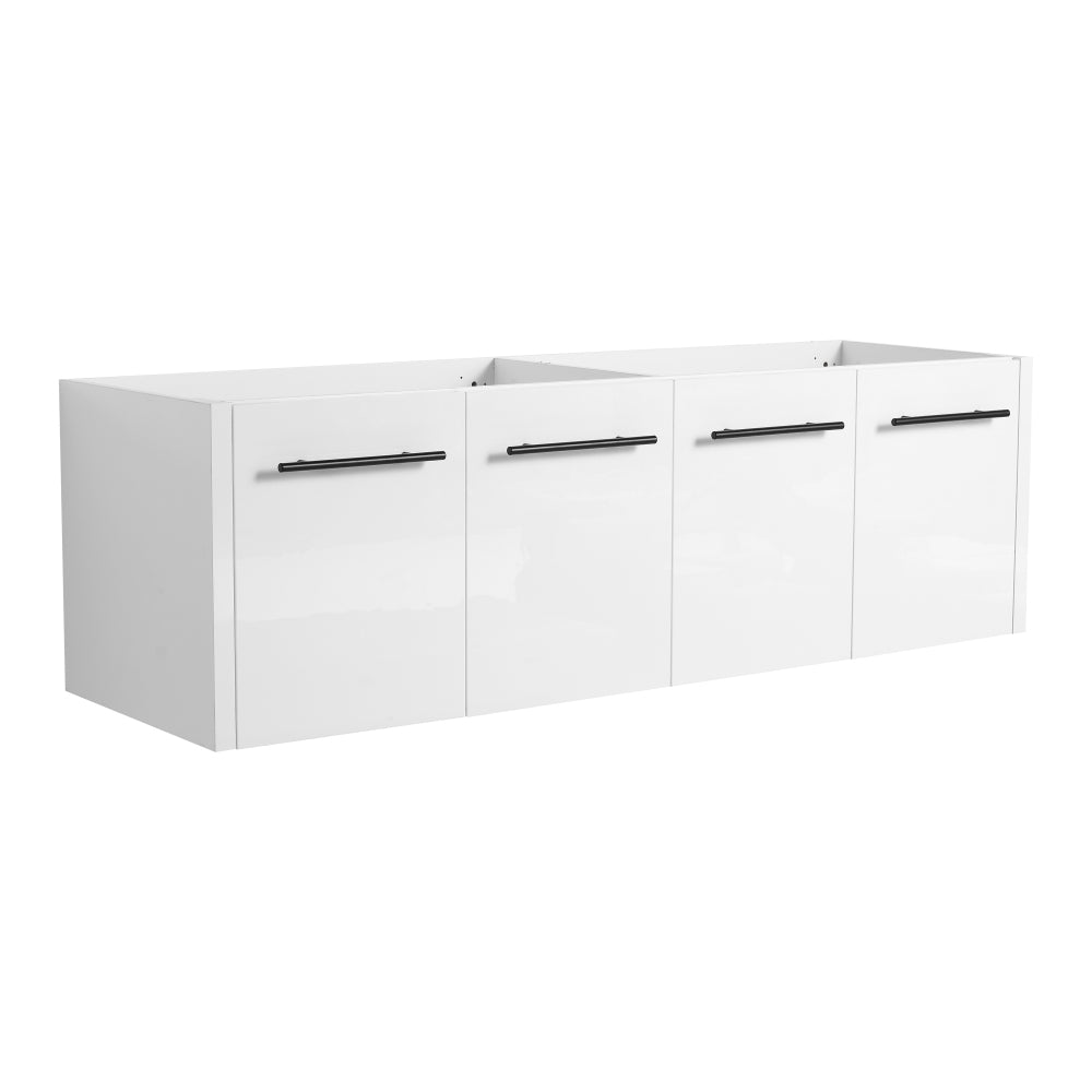 48 Inch Wall-Mounted Bathroom Vanity with Sink, Thick Edged Resin Basin, KD-Package