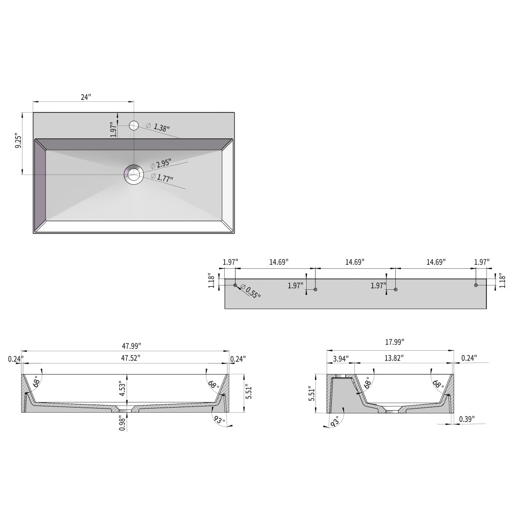 Vessel Sink Stone Resin Bathroom Sink Modern Art Sink 25A26D
