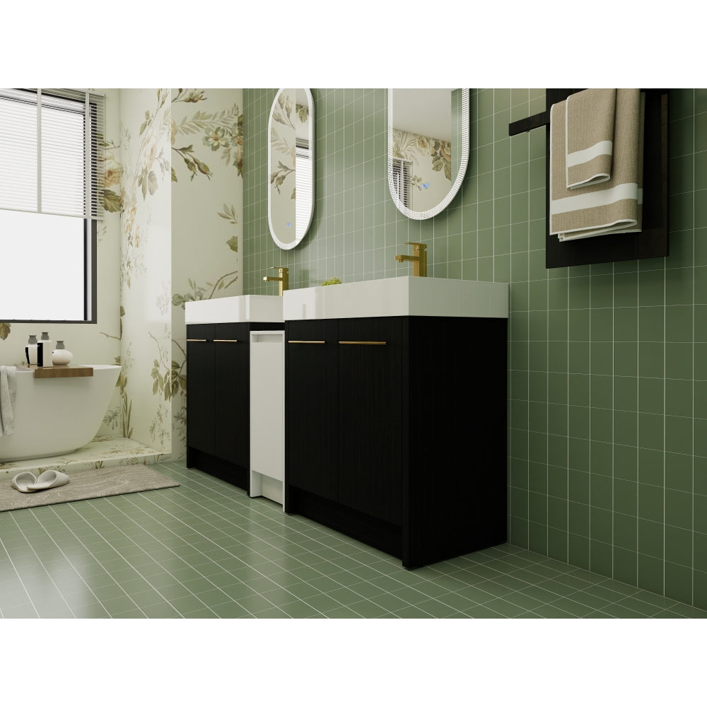 72 Inch Freestanding Bathroom Vanity with Resin Sink and a Storage Cabinets, With Soft Closing Door, 09230*2+0312 Combination Cabinet, KD-Package