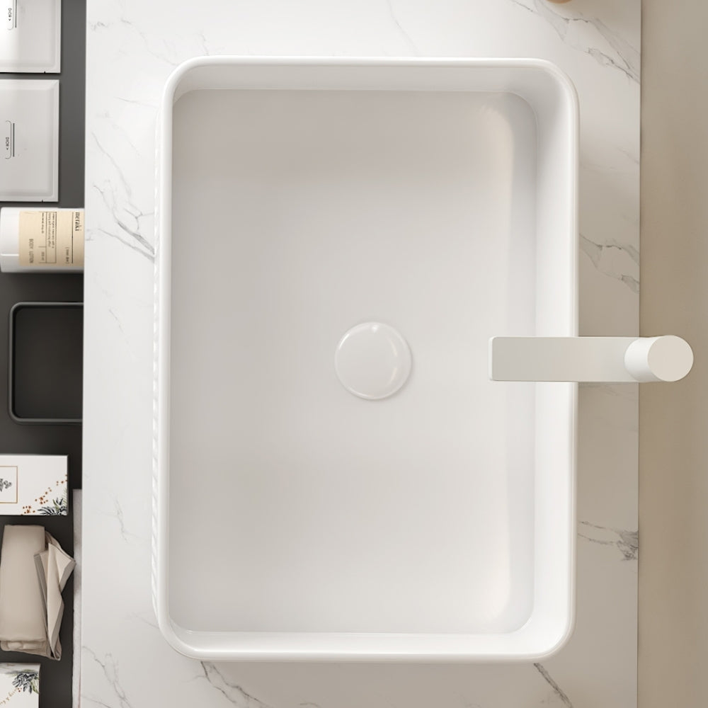 20inch Bathroom Vessel Sink without Cabinet, White Ceramic Basin