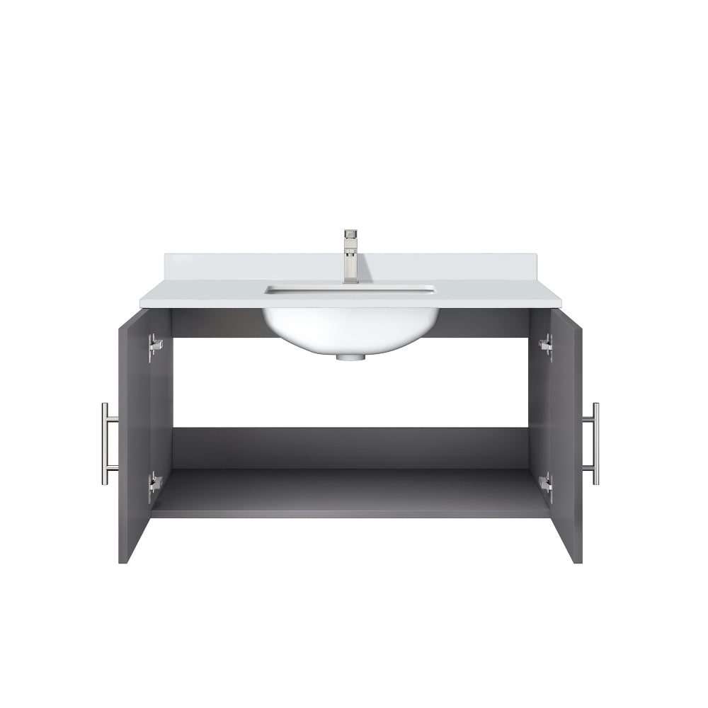Dark Grey Bath Vanity 36 in. W x 22 in. D, White Quartz Top, and Faucet Set