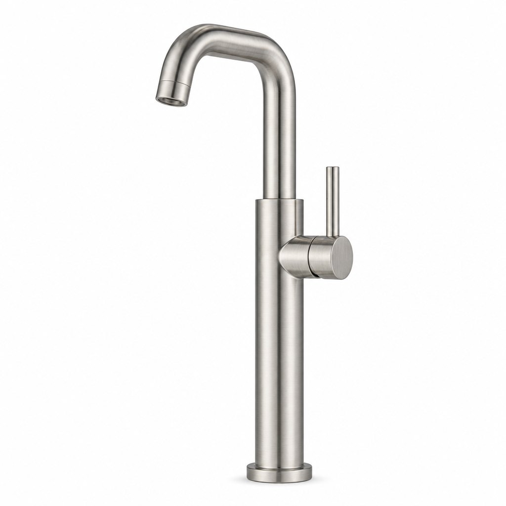 Tall Vessel Basin Mixer, Brushed Nickel
