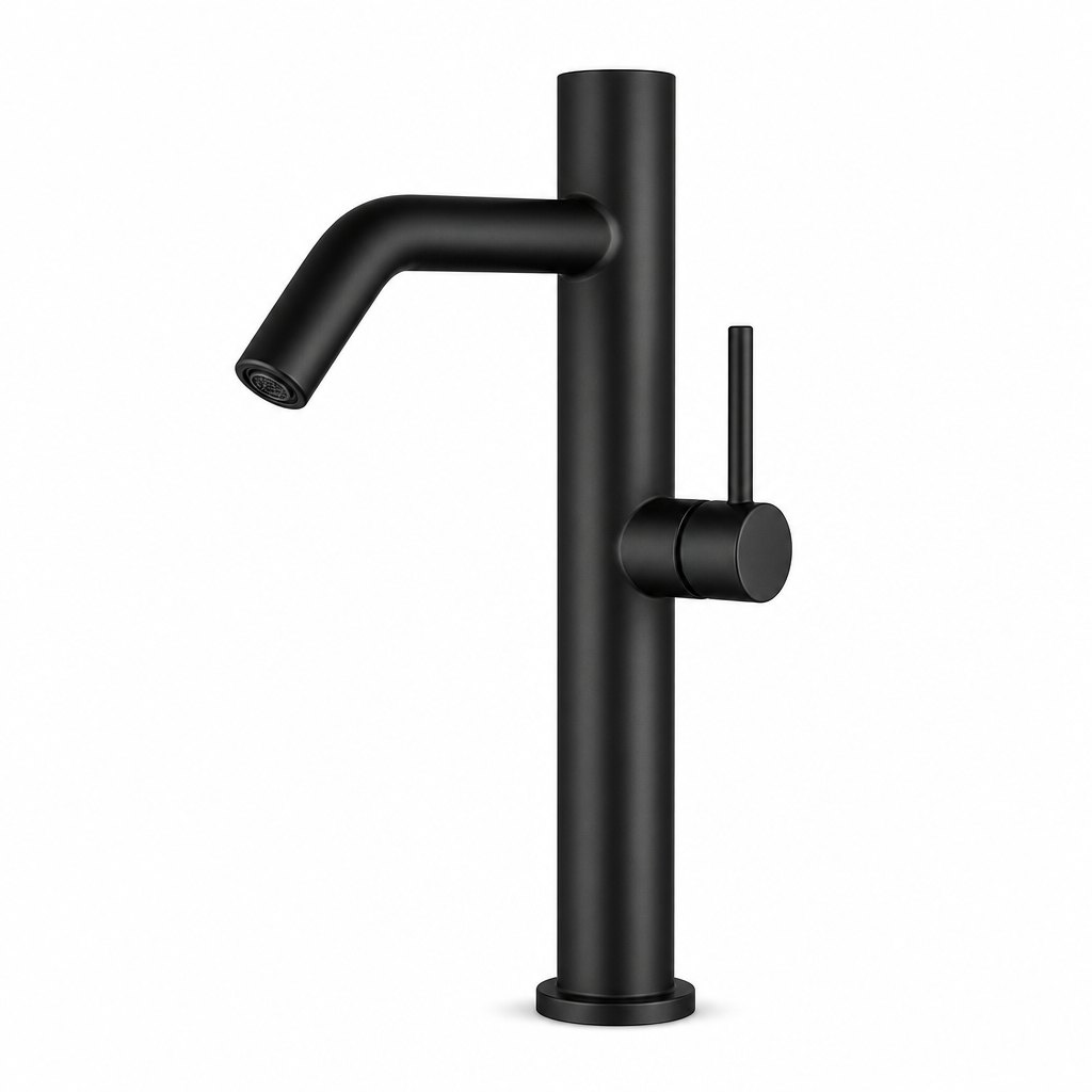Tall Vessel Basin Mixer, Matte Black