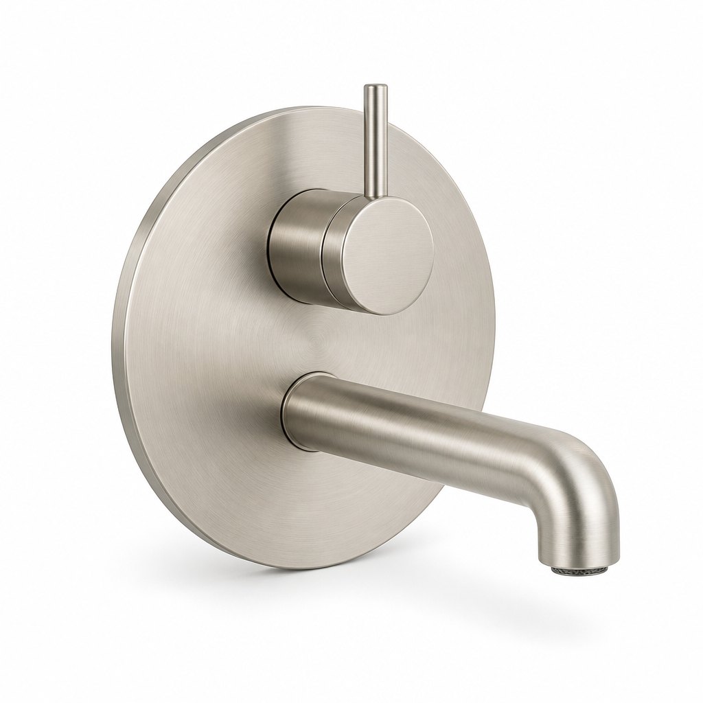 Wall-Mount Basin Mixer, Brushed Nickel