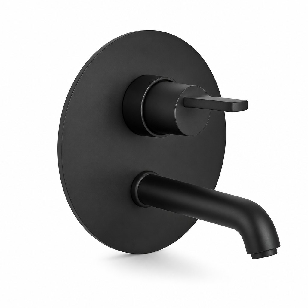 Wall-Mount Basin Mixer, Matte Black