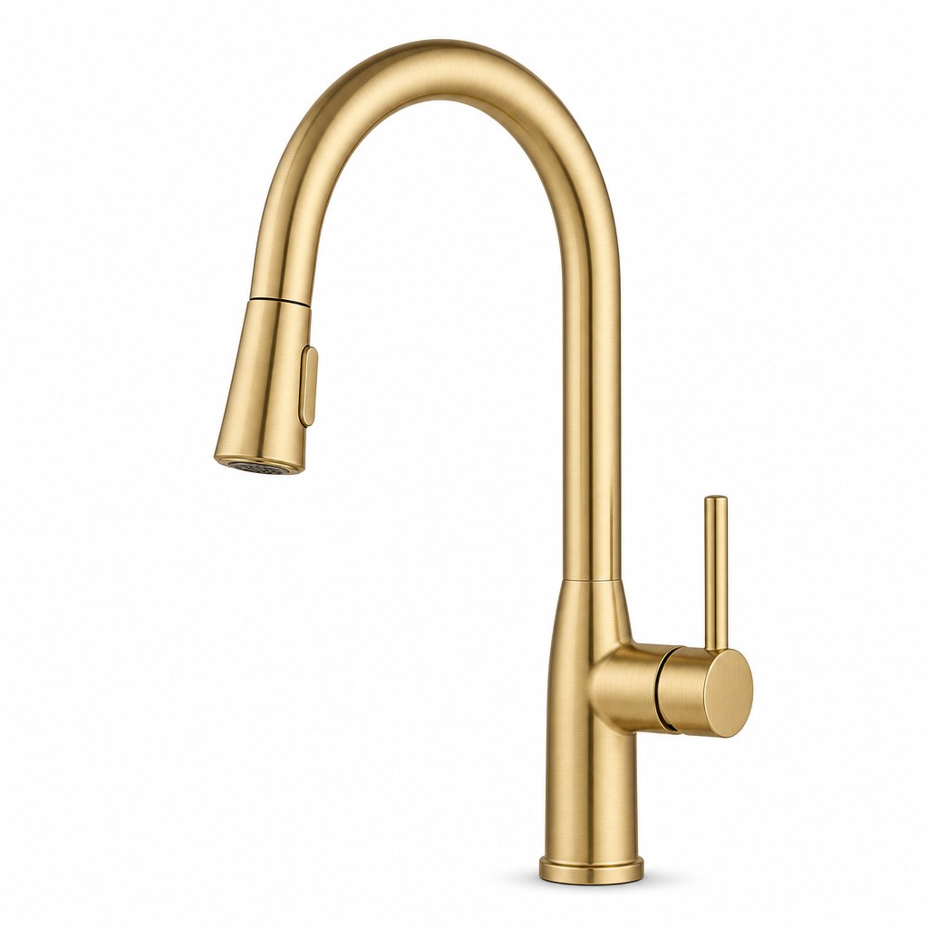 Pull-Down Kitchen Faucet, Brushed Gold